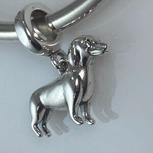 Sterling Silver Dachshund Dog Dangle Charm